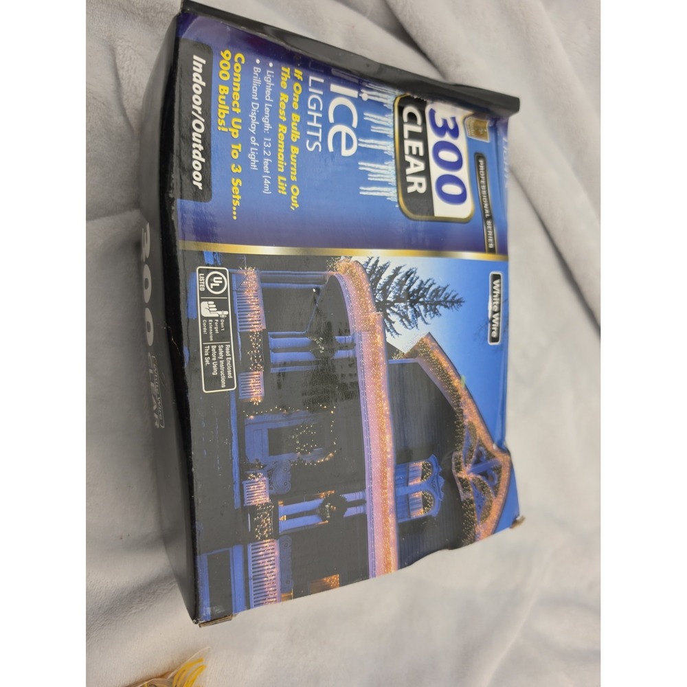 Holiday season 300 clear ice light Christmas Icicle Lights - Clear 13 2 ft.